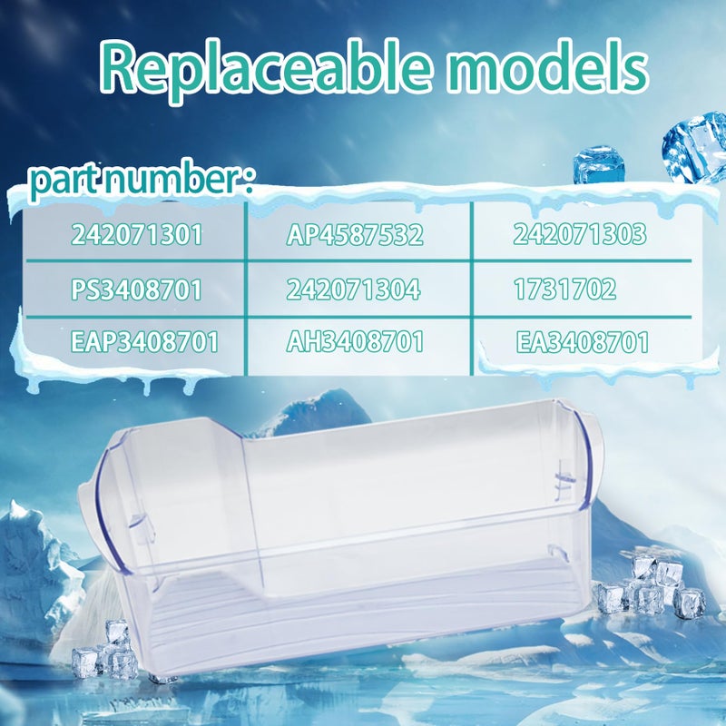 Garsoo Upgraded 242071301 door shelf bin compatible with frigidaire  kenmore  crosley  white-westinghouse  ikea etc refrigerators (Some models)  Replaceable Models 242071303  AP4587532  1731702 etc - Image 4